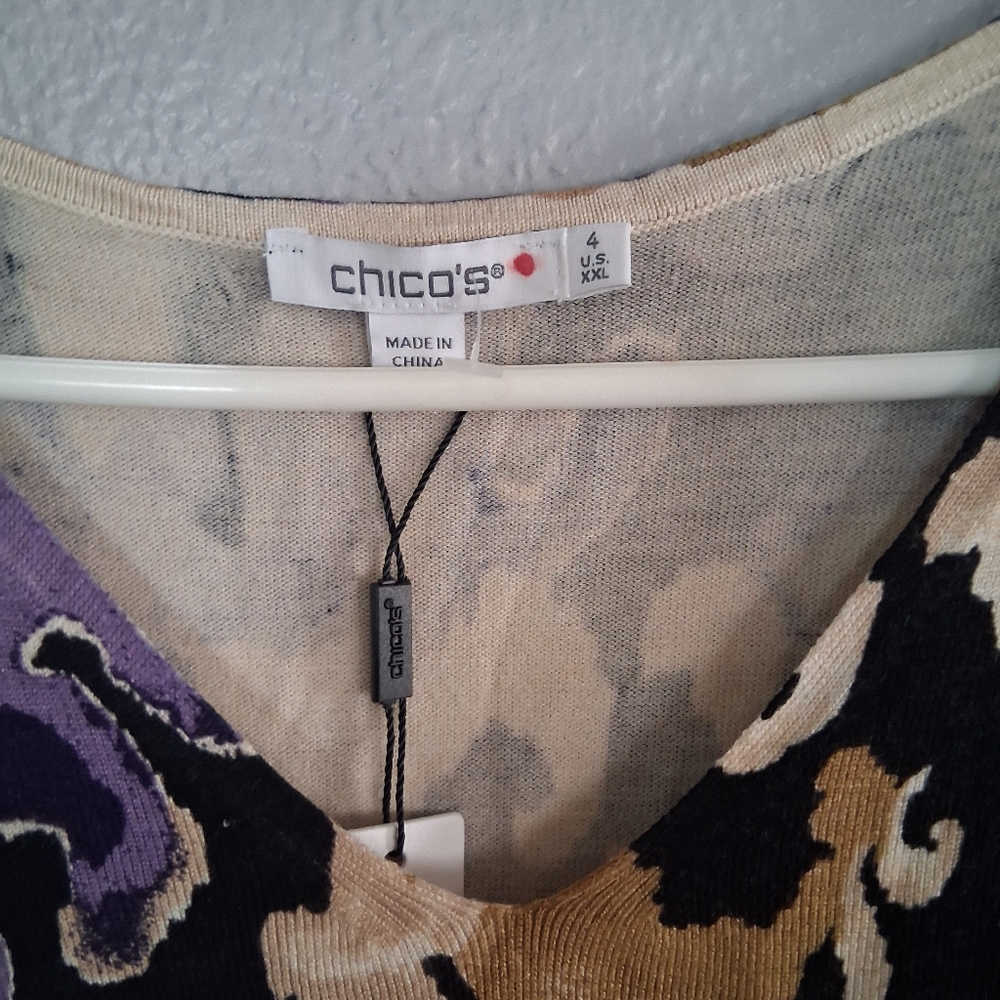 Chico's NWT Whimsy Scroll V Neck Pullover Sweater… - image 5